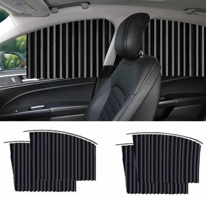 Car UV Protection Automatic Magnetic Extension Rail Sun Shade Slider Car Curtain | Magnetic Car Curtain Slat Folding Window Sunshade Visor Car Side Window Windshield Sun Protection Slider UV Rays Reflector