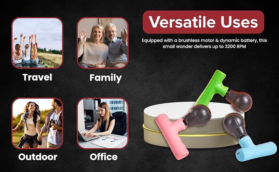 Mini Facial Massage Gun | Electric Mini Professional Massage for Face, Neck, and Body | Portable Handheld Massager for Gym, Office, Travel & Muscle Relaxation | Compact & Rechargable