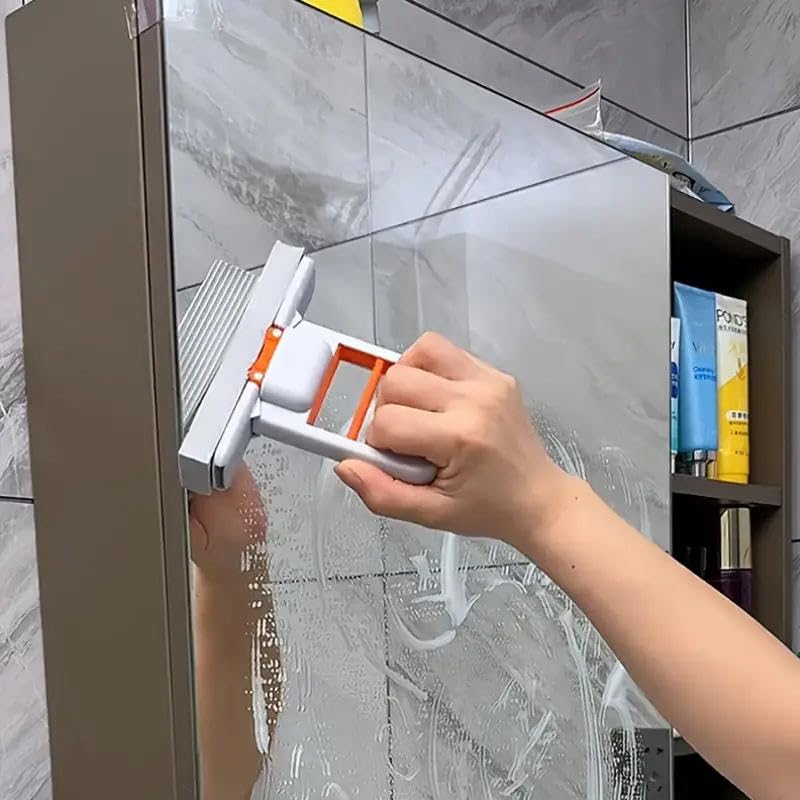 Small Foldable Desktop Mop | Self-Squeeze Sponge Cleaning Tool | Wet & Dry Portable Mop for Small Spaces, Kitchen, Bathroom, Glass & Countertops