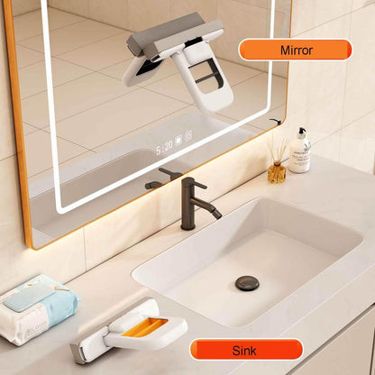 Small Foldable Desktop Mop | Self-Squeeze Sponge Cleaning Tool | Wet & Dry Portable Mop for Small Spaces, Kitchen, Bathroom, Glass & Countertops