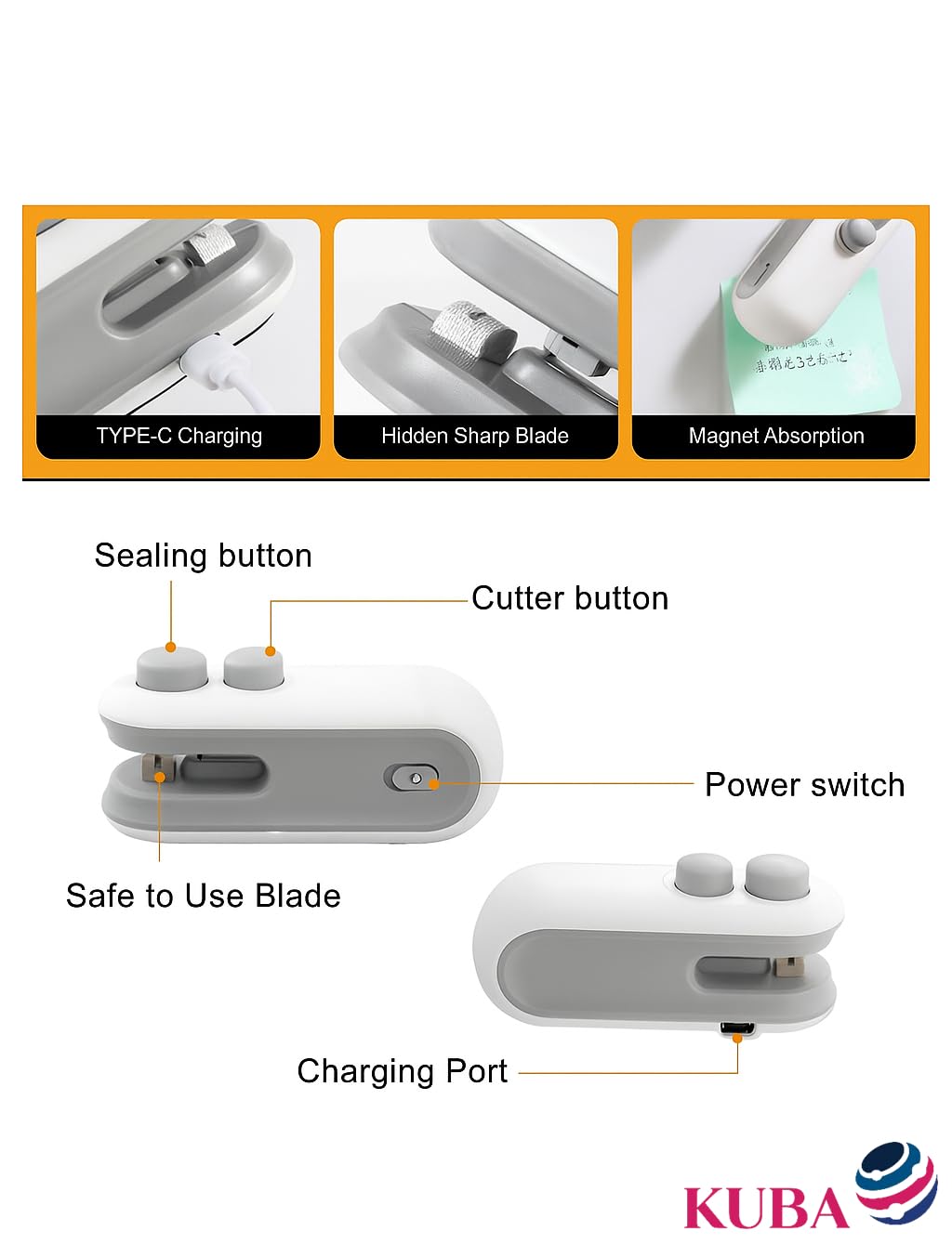 Vacuum Sealers Mini Portable Heat Sealing Machine | 2-in-1 Rechargeable Bag Sealer and Cutter | Portable Heat Sealer for Plastic Bags