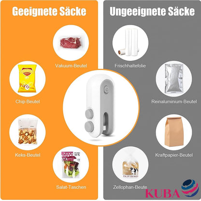Vacuum Sealers Mini Portable Heat Sealing Machine | 2-in-1 Rechargeable Bag Sealer and Cutter | Portable Heat Sealer for Plastic Bags