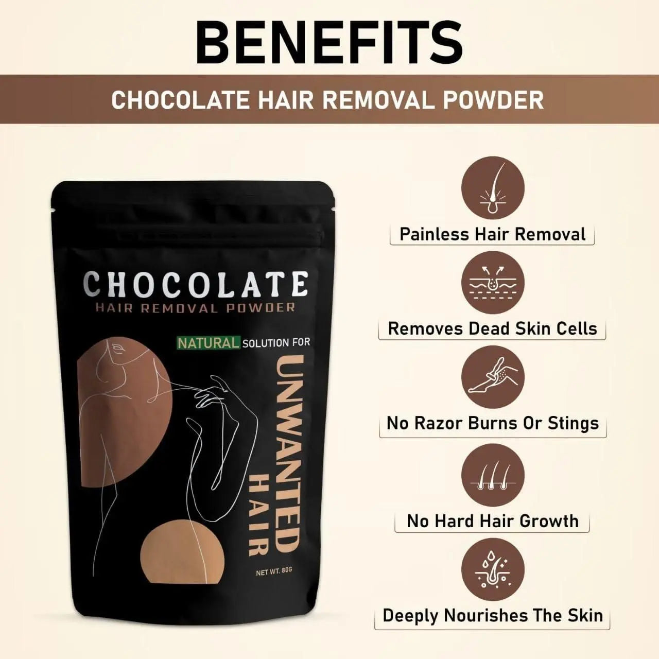 Chocolate Wax Powder for Hair Removal Package | Pack Of 2