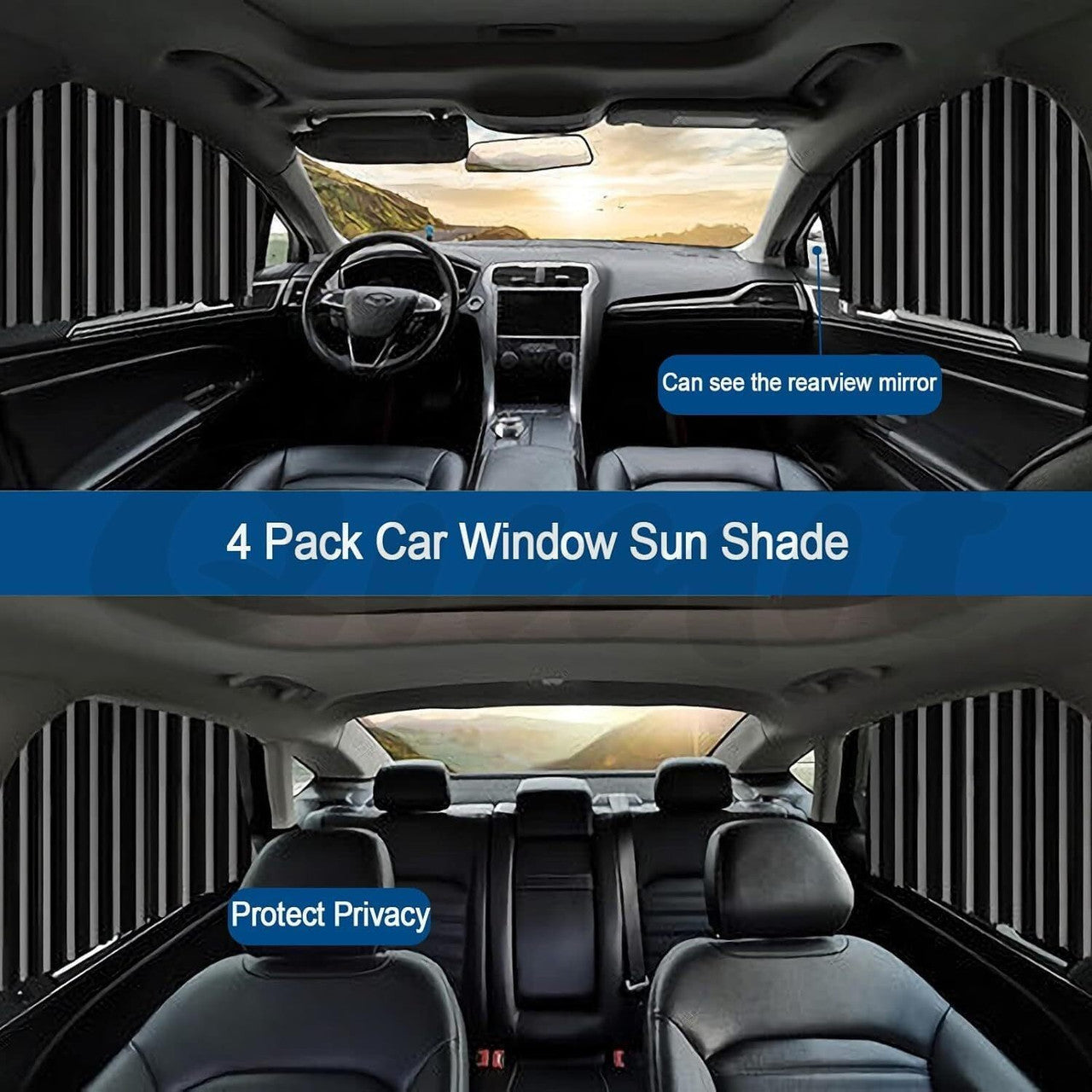 Car UV Protection Automatic Magnetic Extension Rail Sun Shade Slider Car Curtain | Magnetic Car Curtain Slat Folding Window Sunshade Visor Car Side Window Windshield Sun Protection Slider UV Rays Reflector