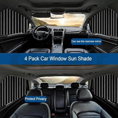 Car UV Protection Automatic Magnetic Extension Rail Sun Shade Slider Car Curtain | Magnetic Car Curtain Slat Folding Window Sunshade Visor Car Side Window Windshield Sun Protection Slider UV Rays Reflector