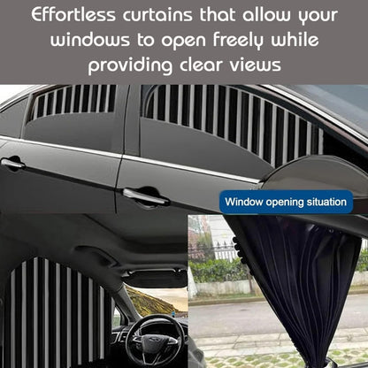 Car UV Protection Automatic Magnetic Extension Rail Sun Shade Slider Car Curtain | Magnetic Car Curtain Slat Folding Window Sunshade Visor Car Side Window Windshield Sun Protection Slider UV Rays Reflector