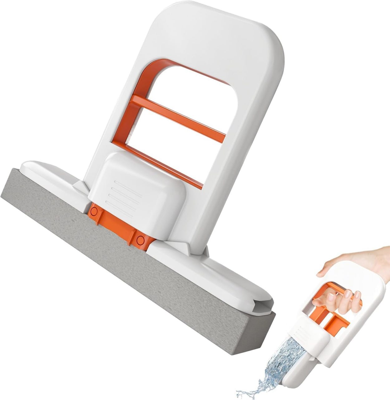 Small Foldable Desktop Mop | Self-Squeeze Sponge Cleaning Tool | Wet & Dry Portable Mop for Small Spaces, Kitchen, Bathroom, Glass & Countertops